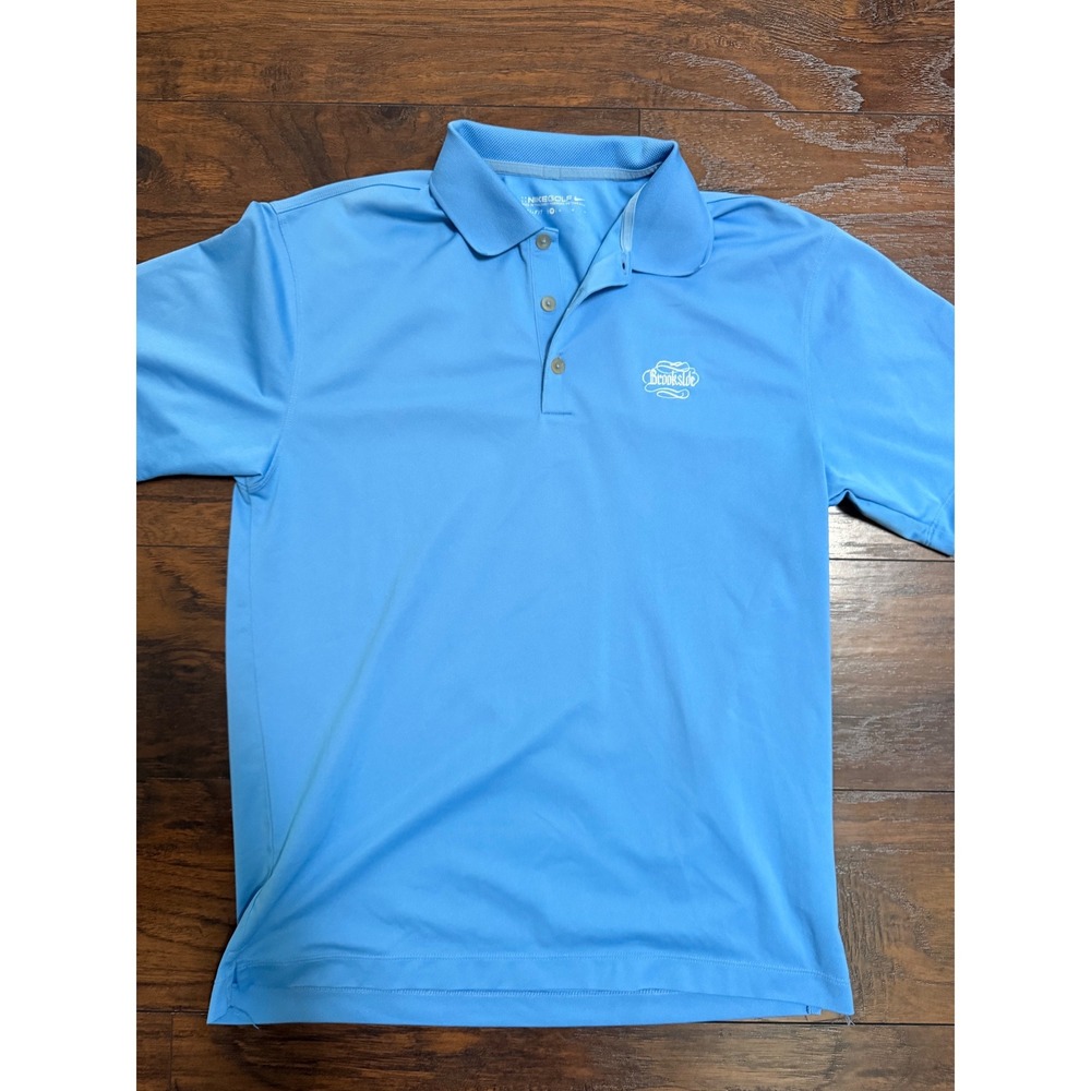 Nike Golf‎ Dri-FIT Polo Shirt Mens Medium Blue Short Sleeve Brookside Logo